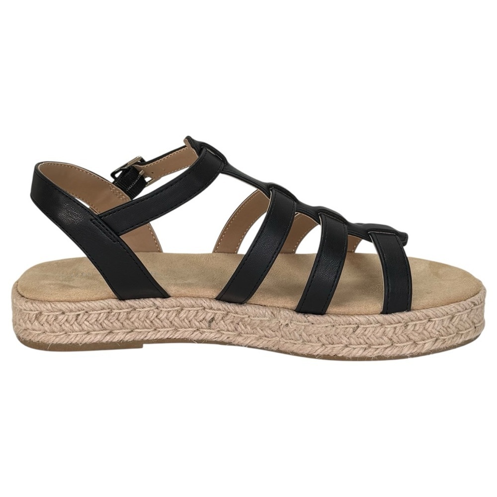 Sun + Stone Rykerr Black Faux Leather Womens Platform Sandals Size 8M - Picture 5 of 10
